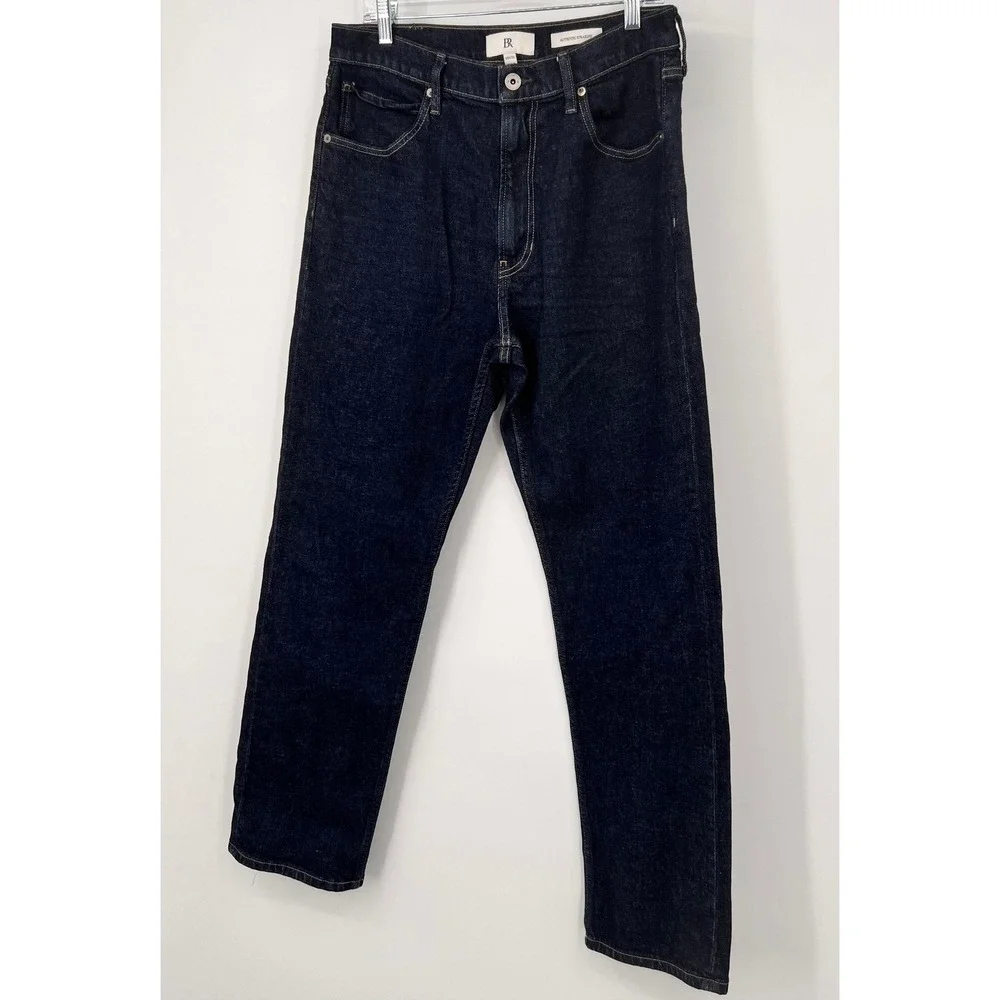 Banana Republic Authentic Straight Jeans Mens 33x32 Dark Wash‎ Indigo Denim